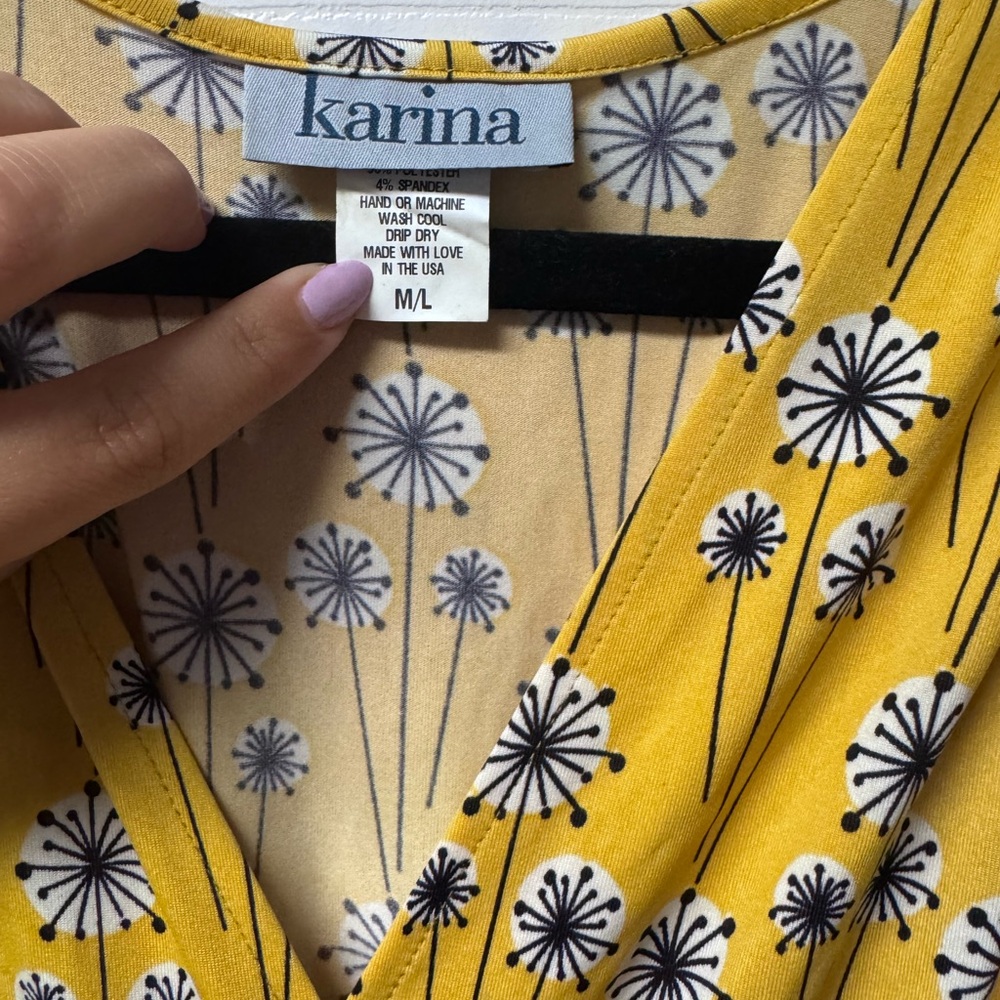 Yellow Flutter Sleeve V-Neck Midi Sundress - Picture 3 of 5